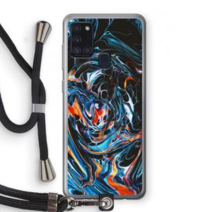 CaseCompany Black Unicorn: Samsung Galaxy A21s Transparant Hoesje met koord