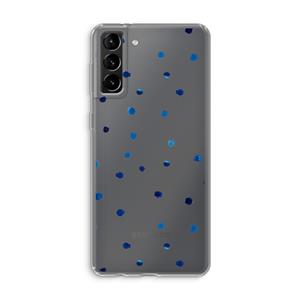 CaseCompany Blauwe stippen: Samsung Galaxy S21 Plus Transparant Hoesje
