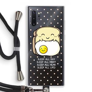 CaseCompany Sleep All Day: Samsung Galaxy Note 10 Plus Transparant Hoesje met koord