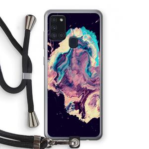 CaseCompany Cosmic Silence: Samsung Galaxy A21s Transparant Hoesje met koord