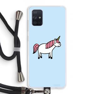 CaseCompany Eenhoorn: Samsung Galaxy A71 Transparant Hoesje met koord