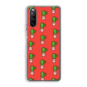CaseCompany Mini cactus: Sony Xperia 10 III Transparant Hoesje