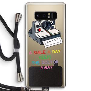 CaseCompany Smile: Samsung Galaxy Note 8 Transparant Hoesje met koord