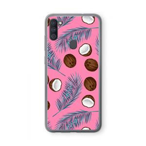 CaseCompany Kokosnoot roze: Samsung Galaxy A11 Transparant Hoesje