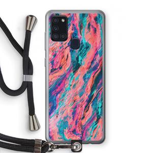 CaseCompany Electric Times: Samsung Galaxy A21s Transparant Hoesje met koord