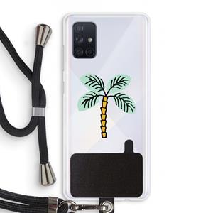CaseCompany Palmboom: Samsung Galaxy A71 Transparant Hoesje met koord