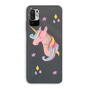 CaseCompany Roze eenhoorn: Xiaomi Redmi Note 10 5G Transparant Hoesje