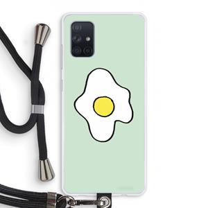 CaseCompany Spiegelei: Samsung Galaxy A71 Transparant Hoesje met koord