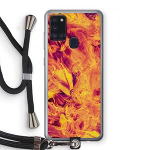 CaseCompany Eternal Fire: Samsung Galaxy A21s Transparant Hoesje met koord