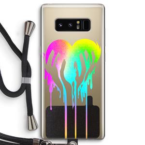 CaseCompany Hold My Heart: Samsung Galaxy Note 8 Transparant Hoesje met koord