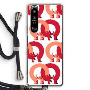 CaseCompany Dogs: Sony Xperia 1 III Transparant Hoesje met koord