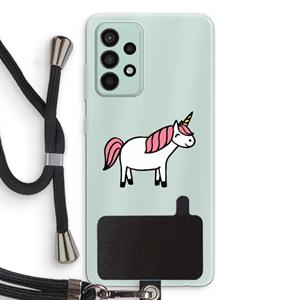 CaseCompany Eenhoorn: Samsung Galaxy A52s 5G Transparant Hoesje met koord