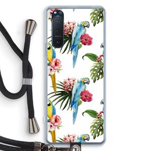 CaseCompany Kleurrijke papegaaien: Sony Xperia 5 II Transparant Hoesje met koord