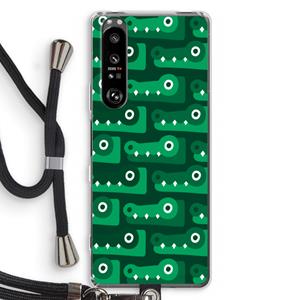 CaseCompany Crocs: Sony Xperia 1 III Transparant Hoesje met koord