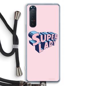 CaseCompany Superlady: Sony Xperia 5 II Transparant Hoesje met koord