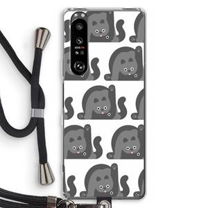 CaseCompany Cats: Sony Xperia 1 III Transparant Hoesje met koord