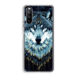 CaseCompany Darkness Wolf: Sony Xperia 10 III Transparant Hoesje
