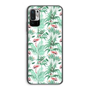 CaseCompany Flamingo bladeren: Xiaomi Redmi Note 10 5G Transparant Hoesje