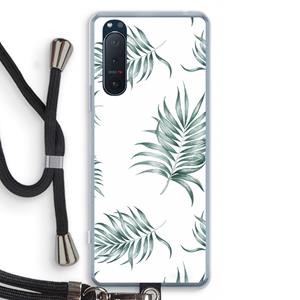CaseCompany Simple leaves: Sony Xperia 5 II Transparant Hoesje met koord