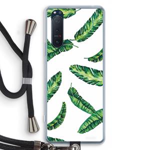 CaseCompany Lange bladeren: Sony Xperia 5 II Transparant Hoesje met koord