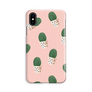 CaseCompany Cactusprint roze: iPhone X Volledig Geprint Hoesje