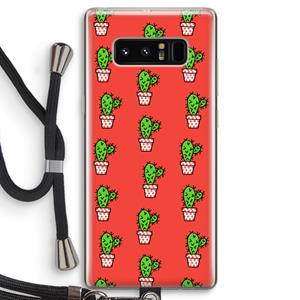 CaseCompany Mini cactus: Samsung Galaxy Note 8 Transparant Hoesje met koord