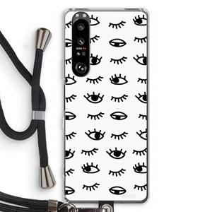 CaseCompany Eye pattern #2: Sony Xperia 1 III Transparant Hoesje met koord