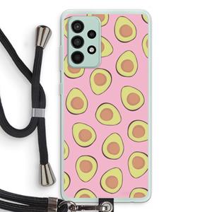 CaseCompany Dancing avocados: Samsung Galaxy A52s 5G Transparant Hoesje met koord