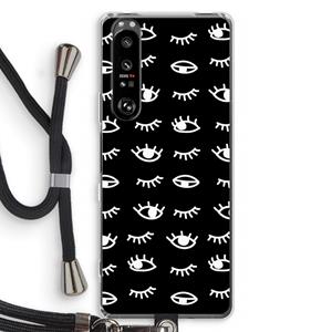 CaseCompany Eye pattern #3: Sony Xperia 1 III Transparant Hoesje met koord