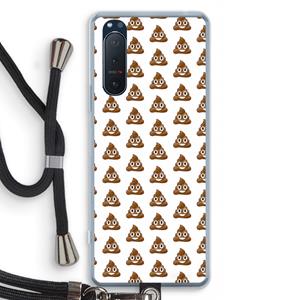 CaseCompany Poop emoji: Sony Xperia 5 II Transparant Hoesje met koord