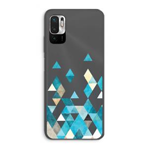 CaseCompany Gekleurde driehoekjes blauw: Xiaomi Redmi Note 10 5G Transparant Hoesje