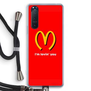 CaseCompany I'm lovin' you: Sony Xperia 5 II Transparant Hoesje met koord