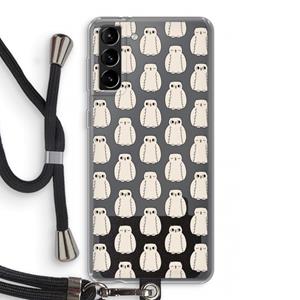 CaseCompany Uilen: Samsung Galaxy S21 Plus Transparant Hoesje met koord
