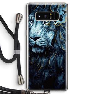 CaseCompany Darkness Lion: Samsung Galaxy Note 8 Transparant Hoesje met koord