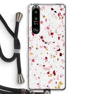 CaseCompany Terrazzo N°9: Sony Xperia 1 III Transparant Hoesje met koord