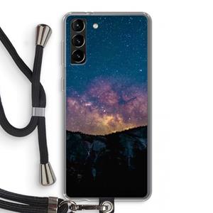 CaseCompany Travel to space: Samsung Galaxy S21 Plus Transparant Hoesje met koord