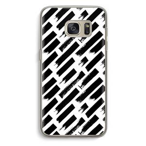 CaseCompany Zwarte vegen: Samsung Galaxy S7 Transparant Hoesje