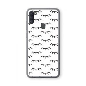 CaseCompany Wimpers: Samsung Galaxy A11 Transparant Hoesje