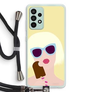 CaseCompany Ice cream: Samsung Galaxy A52s 5G Transparant Hoesje met koord