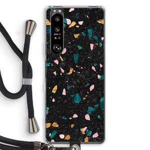CaseCompany Terrazzo N°10: Sony Xperia 1 III Transparant Hoesje met koord