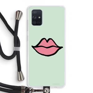 CaseCompany Kusje: Samsung Galaxy A71 Transparant Hoesje met koord