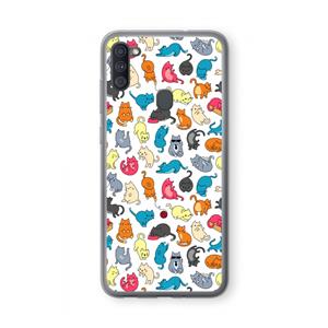CaseCompany Kleurrijke katten: Samsung Galaxy A11 Transparant Hoesje