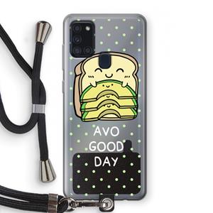 CaseCompany Avo Good Day: Samsung Galaxy A21s Transparant Hoesje met koord
