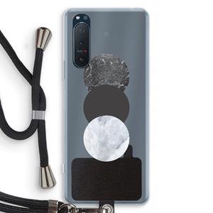 CaseCompany Marmeren cirkels: Sony Xperia 5 II Transparant Hoesje met koord