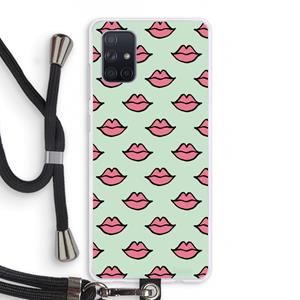 CaseCompany Lipjes: Samsung Galaxy A71 Transparant Hoesje met koord
