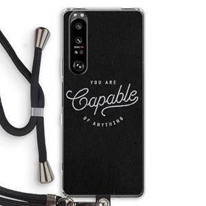 CaseCompany Capable: Sony Xperia 1 III Transparant Hoesje met koord