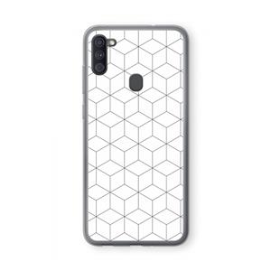 CaseCompany Zwart-witte kubussen: Samsung Galaxy A11 Transparant Hoesje