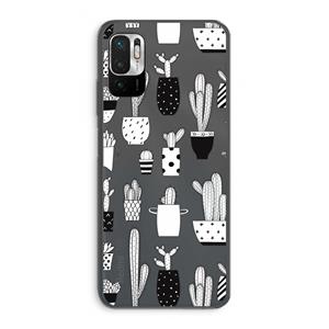 CaseCompany Cactusmotief: Xiaomi Redmi Note 10 5G Transparant Hoesje