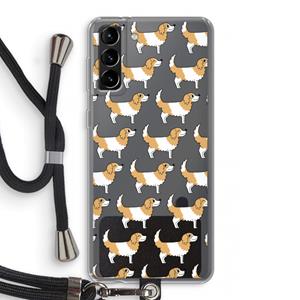 CaseCompany Doggy: Samsung Galaxy S21 Plus Transparant Hoesje met koord