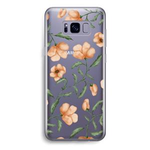 CaseCompany Peachy flowers: Samsung Galaxy S8 Transparant Hoesje